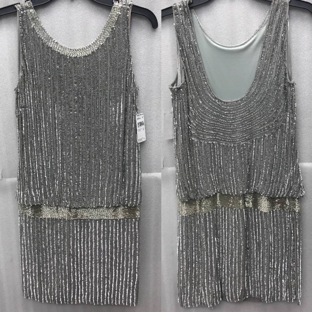 Adrianna Papell fully beaded low back dressy dress - Picture 6 of 16